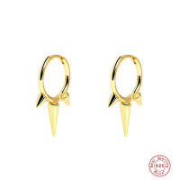 Gold-Plated Spike Hoop Earrings