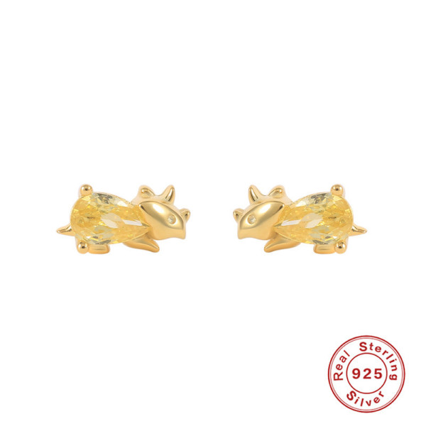 Gold-Tone Animal Motif Stud Earrings
