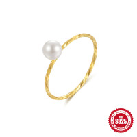 Gold-Plated Pearl Accent Ring