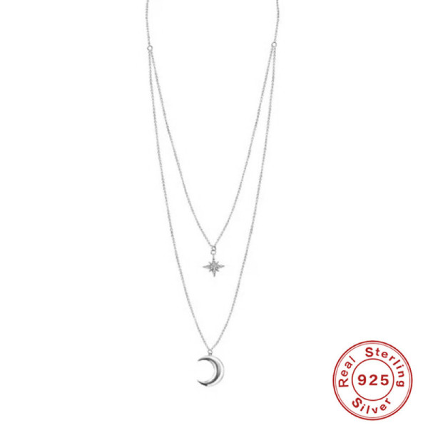 925 Silver Layered Celestial Necklace