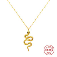 Gold-Tone Snake Pendant Necklace
