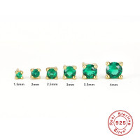 925 Silver Emerald Stud Earrings