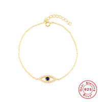 Gold-Plated Evil Eye Charm Bracelet