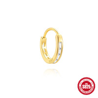 Gold-Plated Cubic Zirconia Huggie Earring