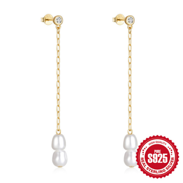 Gold-Tone Freshwater Pearl Drop Earrings