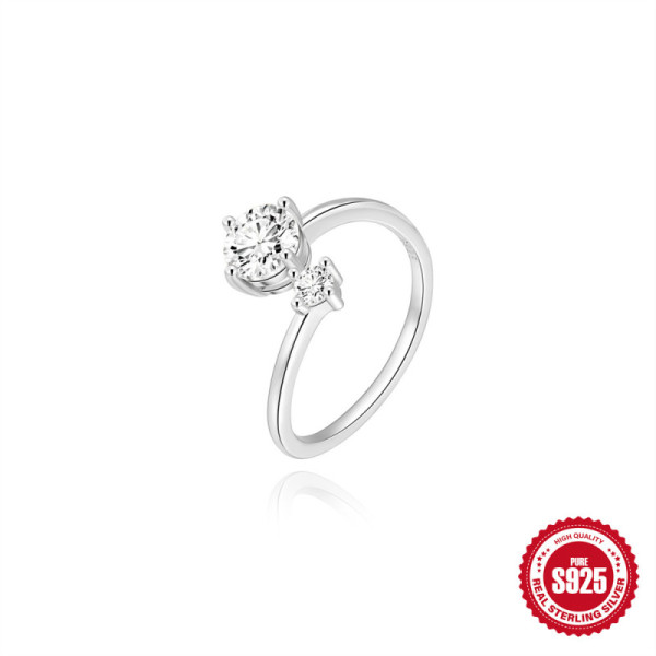 925 Silver Cubic Zirconia Open Ring