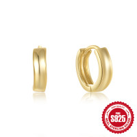 Gold-Tone Sterling Silver Huggie Earrings