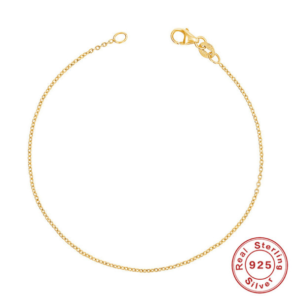 Gold-Finished Sterling Silver Chain Bracelet