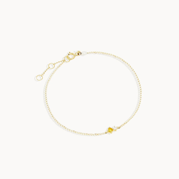 Gold-Tone Delicate Chain Bracelet with Cubic Zirconia