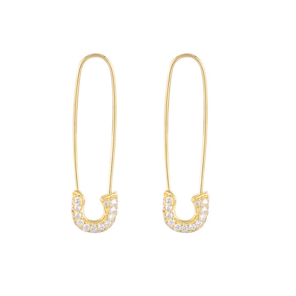 Gold-Tone Pavé Cubic Zirconia Threader Earrings
