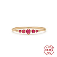 Gold Ruby Delicate Band Ring