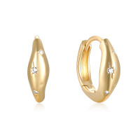 Gold-Tone Geometric Huggie Earrings