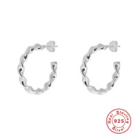925 Silver Twisted Hoop Earrings