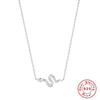 Sterling Silver Snake Pendant Necklace