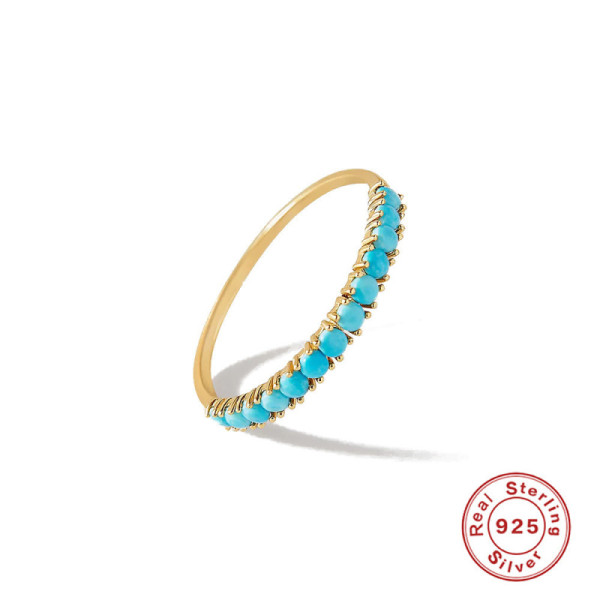 Gold-Plated Turquoise Stackable Ring
