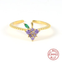 Gold-Tone Amethyst Floral Cuff Bracelet