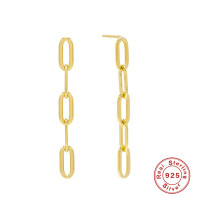 Gold-Plated Chain-Link Dangle Earrings