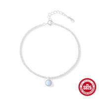 925 Silver Opal Charm Bracelet