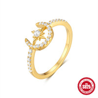 Gold-Finished Celestial Pavé Band Ring