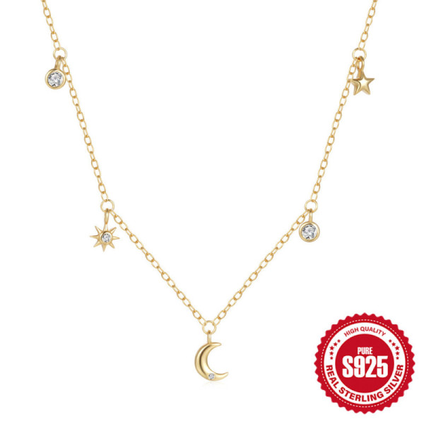 Gold-Tone Celestial Charm Necklace
