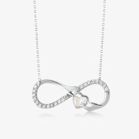 925 Silver Infinity Heart Pendant Necklace