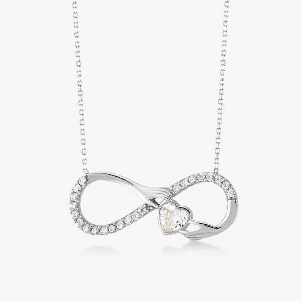 925 Silver Infinity Heart Pendant Necklace