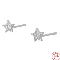 925 Silver Star Pavé Stud Earrings