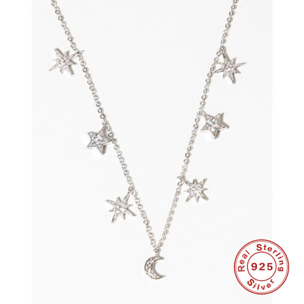 Sterling Silver Celestial Station Necklace
