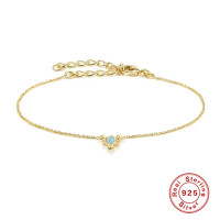 Gold-Plated Opal Floral Chain Bracelet