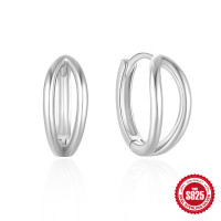 925 Sterling Silver High-Polish Huggie Earrings