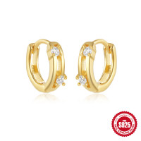 Gold-Plated Sterling Silver Huggie Earrings