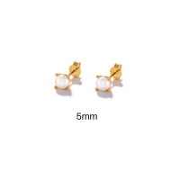 Gold-Plated Pearl Stud Earrings