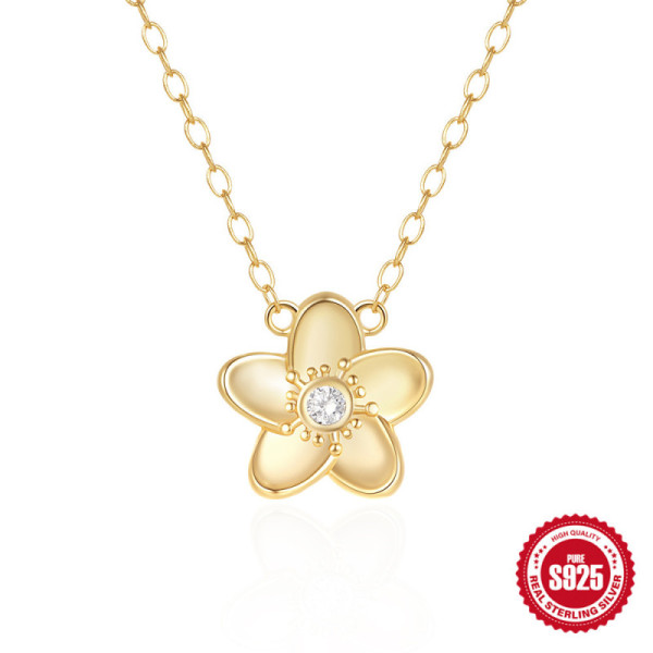 Gold-Tone Floral Pendant Necklace