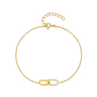 Gold Pavé Chain Link Bracelet