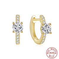 Gold-Plated Cubic Zirconia Small Hoop Earrings