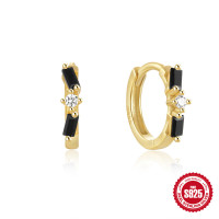 Gold-Plated Geometric Huggie Earrings