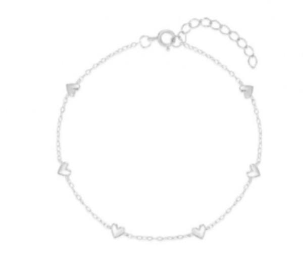 925 Silver Heart Chain Bracelet