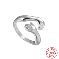 925 Silver Abstract Hand Motif Ring