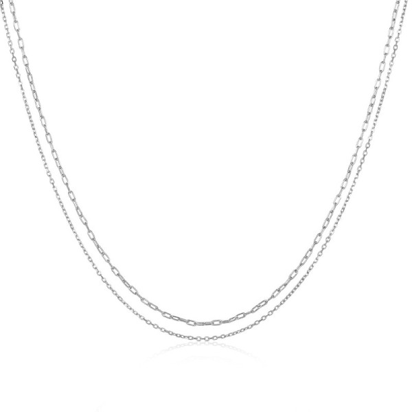 925 Silver Layered Chain Necklace