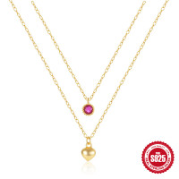 Gold-Finish Layered Heart Necklace