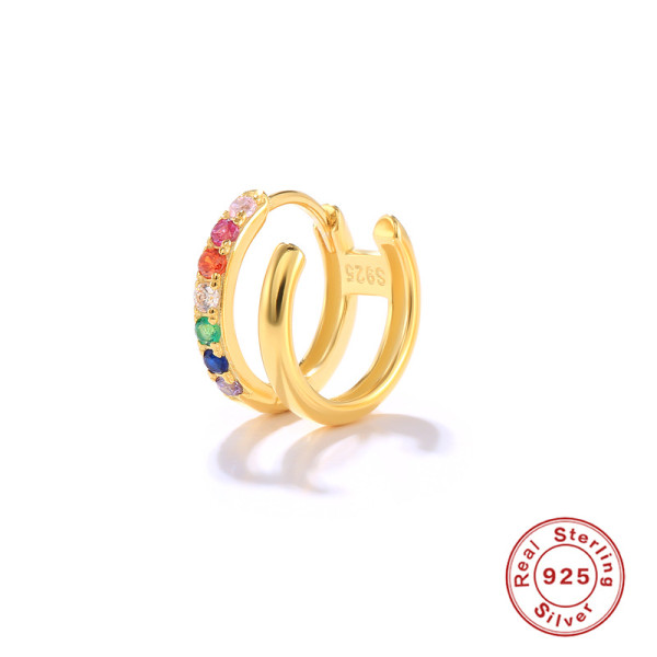 Gold Pavé Multicolor Ear Cuff