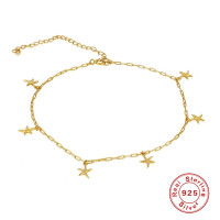 Gold-Tone Star Charm Anklet