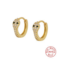 Gold-Plated Snake Motif Huggie Earrings