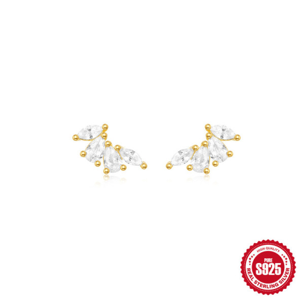 Gold-Plated Cubic Zirconia Ear Climbers