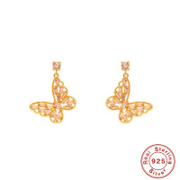 Gold-Tone Butterfly Dangle Earrings