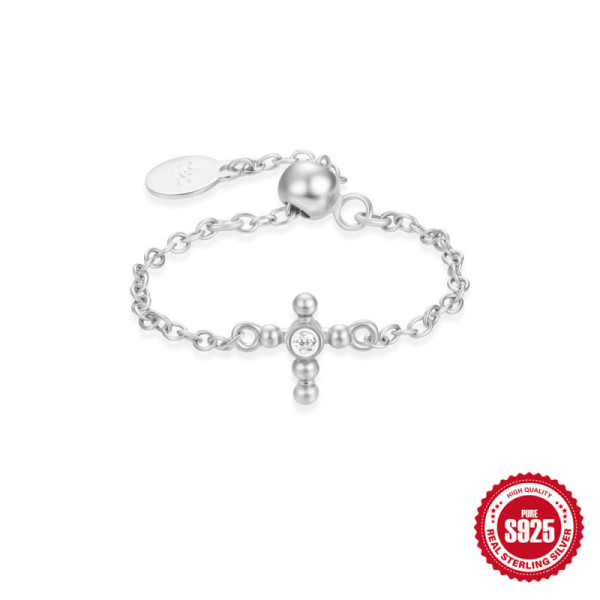Sterling Silver Cross Charm Bracelet