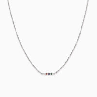 Sterling Silver Multicolor Stone Necklace