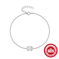 Sterling Silver Geometric Charm Bracelet