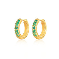 Gold-Tone Pavé Huggie Earrings