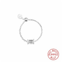 925 Silver Minimalist Chain Ring